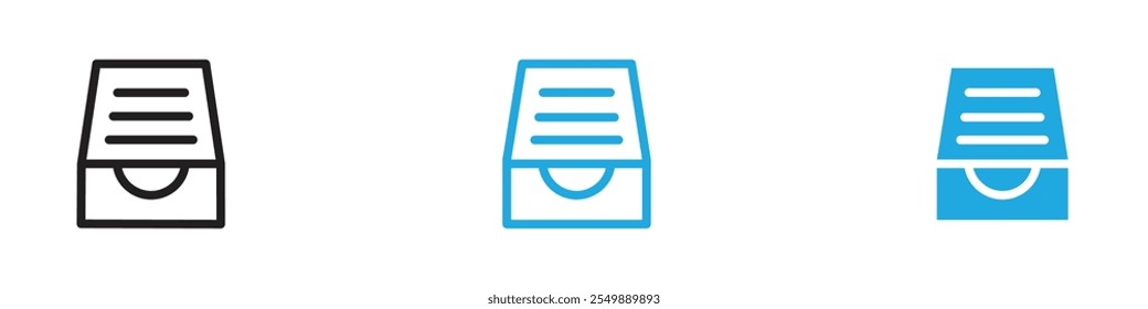 Conjunto de líneas de Vector de contorno de icono de Archivar