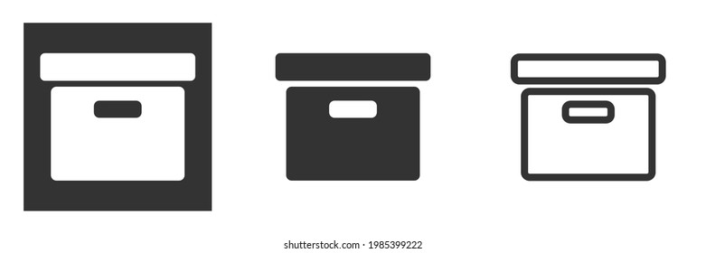 archive icon set. Collection of high quality black outline logo for web site design and mobile dark mode apps. Vector illustration on a white background