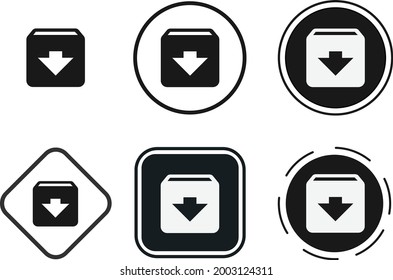 archive icon set. Collection of high quality black outline logo for web site design and mobile dark mode apps. Vector illustration on a white background