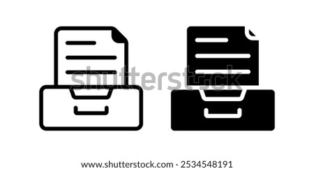 Archive icon set. flat illustration of vector icon on white background