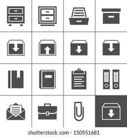 Archive Icon Set. Simplus Series. Each Icon Is A Single Object (ideal For Web And App Icons)