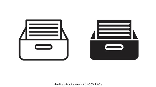 Archive icon set in Thin line black color.