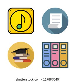 archive icon set. vector set about archive id, music file, library and file icons set.
