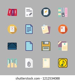 archive icon set. vector set about file storage, documents, diskette and music file icons set.
