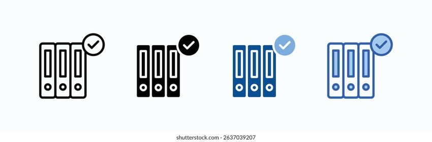 Archive Icon Sheet Multiple Style Collection Isolated Vector
