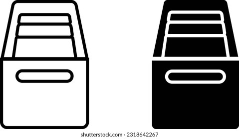 Archive icon sheet, simple trendy flat style line and solid Isolated vector illustration on white background. For apps, logo, websites, symbol , UI, UX, graphic and web design. EPS 10.