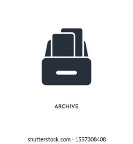 archive icon. simple element illustration. isolated trendy filled archive icon on white background. can be used for web, mobile, ui.