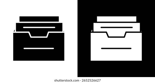 Archive icon symbol collection. Flat vector stock illustration.