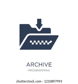 Archive icon. Trendy flat vector Archive icon on white background from Programming collection, vector illustration can be use for web and mobile, eps10