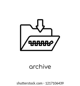 Archive icon. Trendy modern flat linear vector Archive icon on white background from thin line Programming collection, editable outline stroke vector illustration