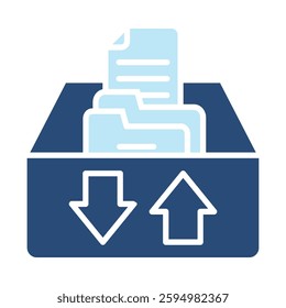 Archive Icon Two Color Style. Vector Illustration For Graphic Design