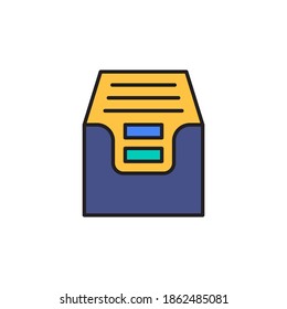 archive icon vector filled outline. colored icon. isolated on white background