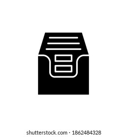 archive icon vector glyph style. black icon. isolated on white background