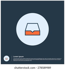 Archive icon, vector illustration. Flat color design style