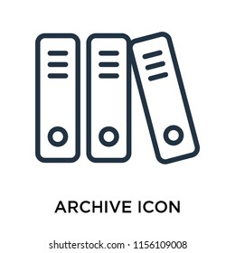 Archive icon vector isolated on white background, Archive transparent sign , linear pictogram or outline logo design in lined style