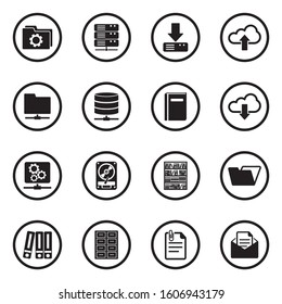 Archive Icons Black Flat Design Circle Stock Vector (Royalty Free ...