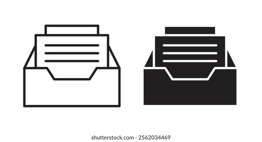 Archive icons in flat and line style set.