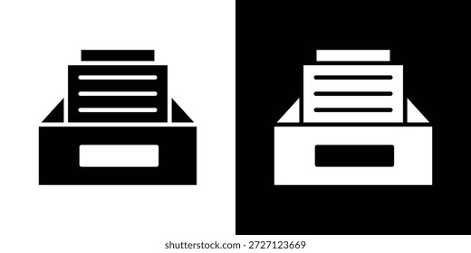 Arquivar ícones conceito de vetor plano. Ilustrações em preto e branco