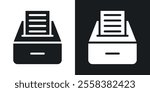 Archive icons in solid black and white colors