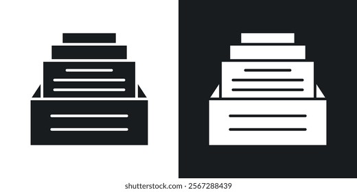 Archive icons in solid black and white colors