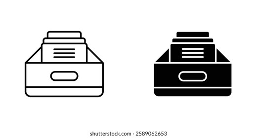 Archive icons thin line illustrations designs