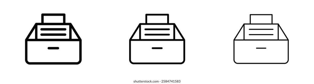 Archive icons in three different stroke lines