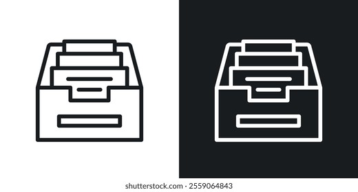 Archive icons. vector set in black colors