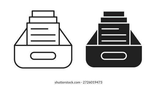 Símbolo de Vector de iconos de Archivar con trazo editable y versiones planas