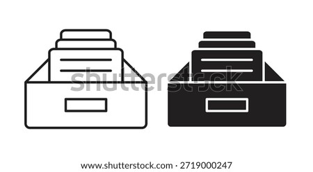 Archive icons, vector symbols. filled flat sign
