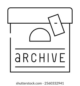 archive journalist box line icon vector. archive journalist box sign. isolated contour symbol black illustration