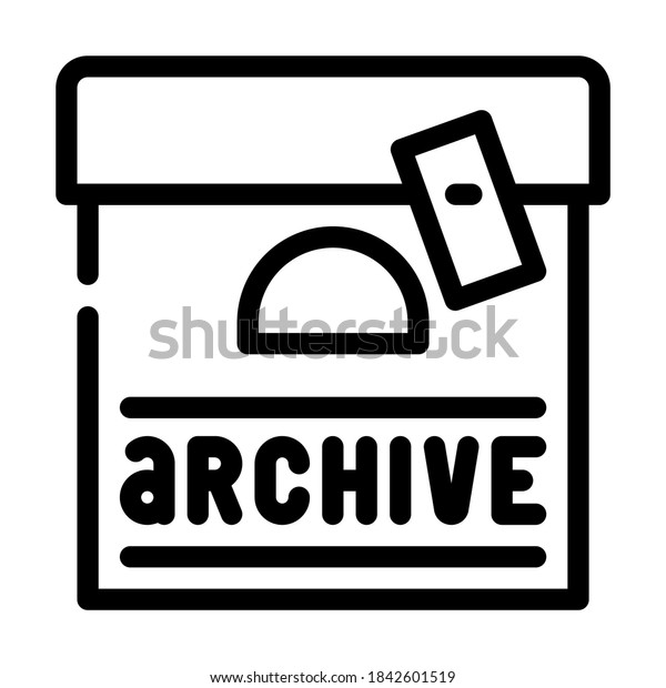 archive\
journalist box line icon vector. archive journalist box sign.\
isolated contour symbol black\
illustration