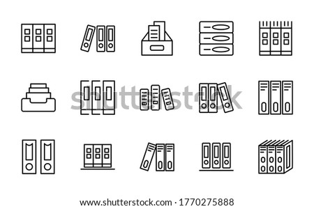 Archive line icon set. Collection of vector symbol in trendy flat style on white background. Web sings for design.
