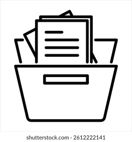 Archive Line Icon Vector Illustration
