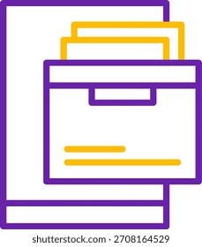 Design do ícone de vetor de duas cores da linha de arquivo