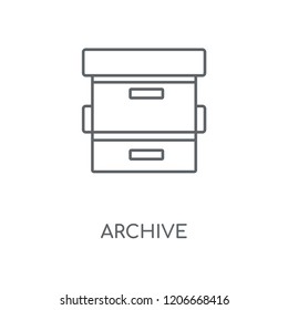 Archive linear icon. Archive concept stroke symbol design. Thin graphic elements vector illustration, outline pattern on a white background, eps 10.