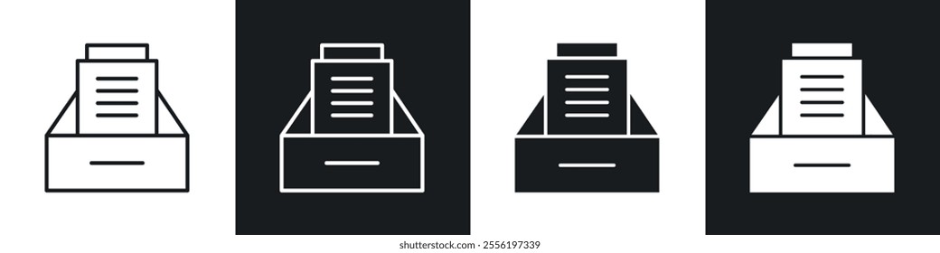 Archive linear icon set for app, and web design.