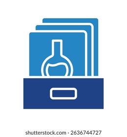Archive mini illustration dual tone color icon, use for research and development, education, industry, UI, UX kit, app and web development, digital or print.