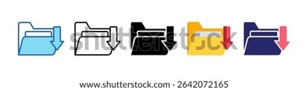 Archive Multiple Style Icon Set Collection.