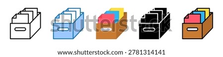 Archive multiple style icons set design vector illustration.