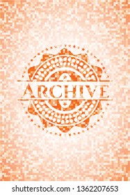 Archive orange mosaic emblem