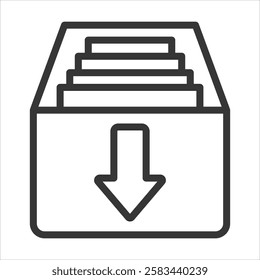 Archive Outline Icon Vector Illustration