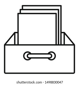 Archive papers icon. Outline archive papers vector icon for web design isolated on white background