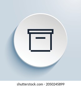 Archivieren von Pixelkunstsymbolen. Circle-Form im Button-Stil einzeln auf weißem Hintergrund. Vektorgrafik