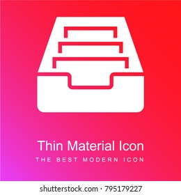 Archive red and pink gradient material white icon minimal design