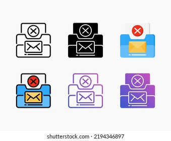 Archive Remove icon set with line, outline, flat, filled, glyph, color, gradient. Editable stroke and pixel perfect. Can be used for digital product, presentation, print design and more.