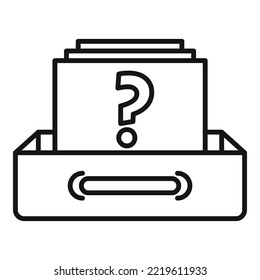 Archive request icon outline vector. Document information. File screen