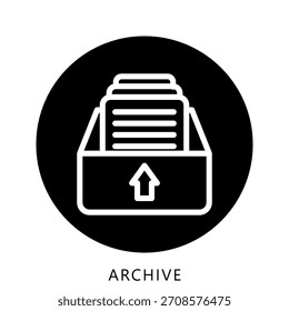 Archivar redondeado icono de color mini icono de ilustración. Uso Para El Concepto Moderno, Impresión, Ui, Ux Kit, Web Y Desarrollo De App. Vector Relacionado Con La Oficina, La Educación, El Examen Y Más