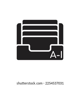 Ilustración de vectores de iconos rellenados en el estante de archivo