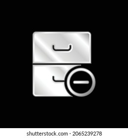 Archive silver plated metallic icon