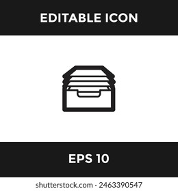 archive simple editable icon isolate white background